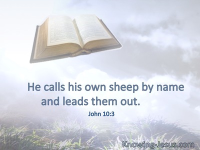 He calls his own sheep by name and leads them out.